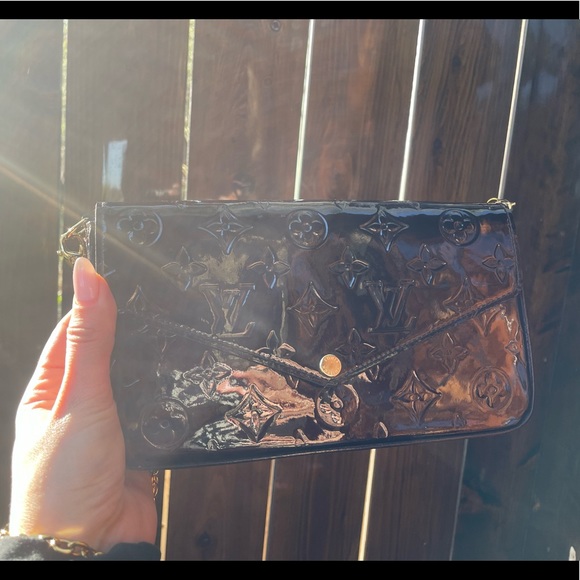 Louis Vuitton Félicie Pochette monogram vernis leather in amaranth - Picture 2 of 6